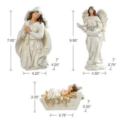Glitzhome® Ivory Resin Nativity Figurine Set -Northlight Sale Store D652339S 7