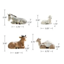 Glitzhome® Ivory Resin Nativity Figurine Set -Northlight Sale Store D652339S 8