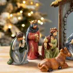 Glitzhome® Multicolor Resin Nativity Figurine Set -Northlight Sale Store D652340S 3
