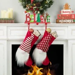 Glitzhome® 14.5'' BELIEVE Metal Christmas Stocking Holder -Northlight Sale Store D652341S 3