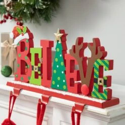 Glitzhome® 14.5'' BELIEVE Metal Christmas Stocking Holder -Northlight Sale Store D652341S 5