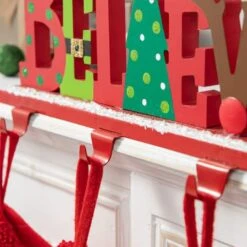 Glitzhome® 14.5'' BELIEVE Metal Christmas Stocking Holder -Northlight Sale Store D652341S 7