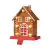 Glitzhome® 6.75'' Marquee LED Gingerbread House Metal Christmas Stocking Holder