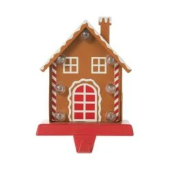 Glitzhome® 6.75'' Marquee LED Gingerbread House Metal Christmas Stocking Holder -Northlight Sale Store D652342S 7
