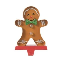 Glitzhome® 7.25'' Marquee LED Gingerbread Man Christmas Stocking Holder -Northlight Sale Store D652343S 7