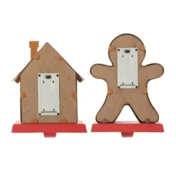 Glitzhome® Marquee LED Gingerbread House & Gingerbread Man Christmas Stocking Holder Set 17 Glitzhome® Marquee LED Gingerbread House & Gingerbread Man Christmas Stocking Holder Set -Northlight Sale Store D652344S 8
