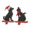 Glitzhome® Cat & Dog Metal Christmas Stocking Holder Set