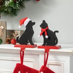 Glitzhome® Cat & Dog Metal Christmas Stocking Holder Set 11 Glitzhome® Cat & Dog Metal Christmas Stocking Holder Set -Northlight Sale Store D652345S 2