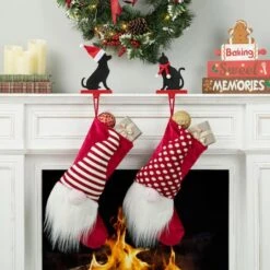 Glitzhome® Cat & Dog Metal Christmas Stocking Holder Set 12 Glitzhome® Cat & Dog Metal Christmas Stocking Holder Set -Northlight Sale Store D652345S 3