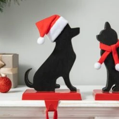 Glitzhome® Cat & Dog Metal Christmas Stocking Holder Set 13 Glitzhome® Cat & Dog Metal Christmas Stocking Holder Set -Northlight Sale Store D652345S 4