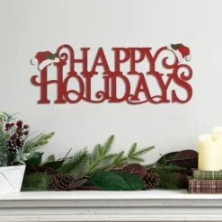 Glitzhome® 24'' HAPPY HOLIDAYS Metal Christmas Wall Décor 13 Glitzhome® 24'' HAPPY HOLIDAYS Metal Christmas Wall Décor -Northlight Sale Store D652347S 4