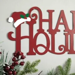 Glitzhome® 24'' HAPPY HOLIDAYS Metal Christmas Wall Décor 14 Glitzhome® 24'' HAPPY HOLIDAYS Metal Christmas Wall Décor -Northlight Sale Store D652347S 5
