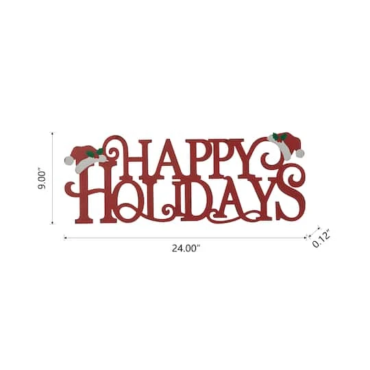 Glitzhome® 24'' HAPPY HOLIDAYS Metal Christmas Wall Décor 9 Glitzhome® 24'' HAPPY HOLIDAYS Metal Christmas Wall Décor - Image 9