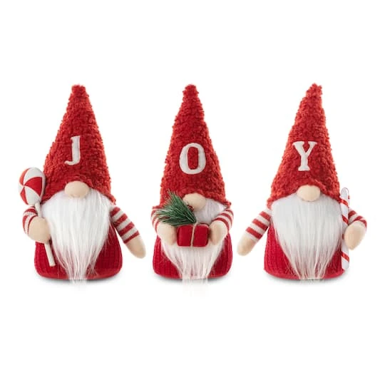 Glitzhome® JOY Christmas Gnome Fabric Décor, 3ct. 2 Glitzhome® JOY Christmas Gnome Fabric Décor, 3ct. - Image 2