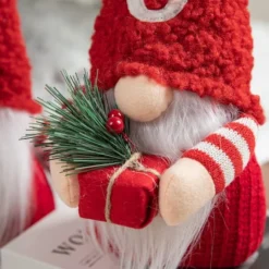 Glitzhome® JOY Christmas Gnome Fabric Décor, 3ct. 15 Glitzhome® JOY Christmas Gnome Fabric Décor, 3ct. -Northlight Sale Store D652348S 6