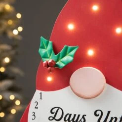 Glitzhome® 15'' Lighted Wooden Christmas Gnome Countdown Calendar -Northlight Sale Store D652350S 3