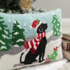 Glitzhome® Hooked Christmas Dog Pillow -Northlight Sale Store D652353S 4
