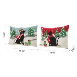Glitzhome® Hooked Christmas Cat & Dog Pillows, 2ct. -Northlight Sale Store D652354S 5