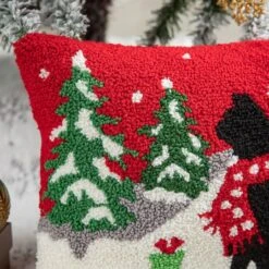 Glitzhome® Hooked Christmas Cat Pillow -Northlight Sale Store D652355S 3