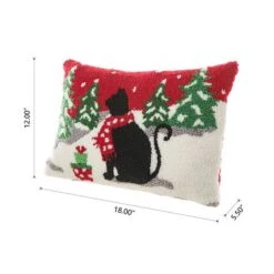Glitzhome® Hooked Christmas Cat Pillow -Northlight Sale Store D652355S 6