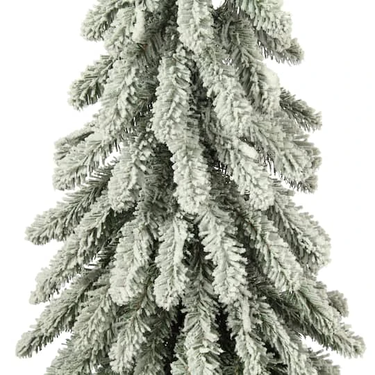 2ft. Pre-Lit Lightly Flocked Artificial Alpine Christmas Tree, Warm White LED Lights 3 2ft. Pre-Lit Lightly Flocked Artificial Alpine Christmas Tree, Warm White LED Lights - Image 3
