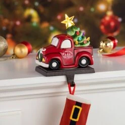 Red Truck Illuminated Stocking Hanger -Northlight Sale Store D657833S 5