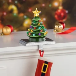 Green Tree Illuminated Stocking Hanger -Northlight Sale Store D657834S 2