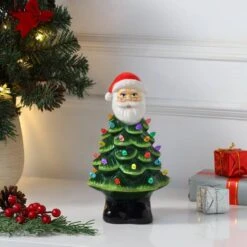 8.5" Nostalgic Ceramic Santa Tree -Northlight Sale Store D657836S 2