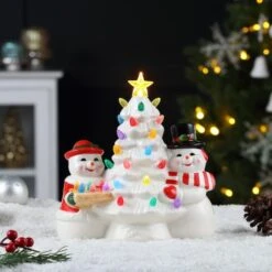 9.25" Mr. & Mrs. Snowman Nostalgic Tree -Northlight Sale Store D657853S 2
