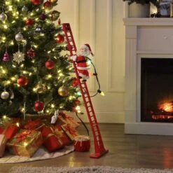 43" Super Climbing Santa With Ladder 7 43" Super Climbing Santa With Ladder -Northlight Sale Store D657872S 4