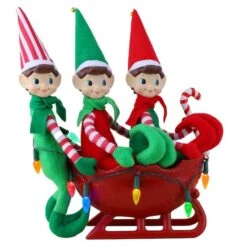 18" Santa's Elves Illuminated Sleigh Tabletop Accent