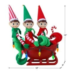 18" Santa's Elves Illuminated Sleigh Tabletop Accent -Northlight Sale Store D657881S 4