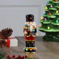 8" Illuminated Nostalgic Ceramic Nutcracker -Northlight Sale Store D657882S 2