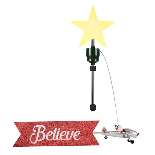 Santa's Biplane Animated Tree Topper With Banner 3 Santa's Biplane Animated Tree Topper With Banner - Image 3