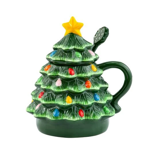 Green Lidded Nostalgic Tree Mug With Spoon 1 Green Lidded Nostalgic Tree Mug With Spoon