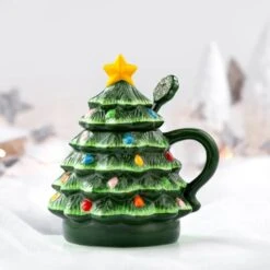 Green Lidded Nostalgic Tree Mug With Spoon 7 Green Lidded Nostalgic Tree Mug With Spoon -Northlight Sale Store D657892S 3