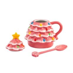 Pink Lidded Nostalgic Tree Mug With Spoon 6 Pink Lidded Nostalgic Tree Mug With Spoon -Northlight Sale Store D657894S 2