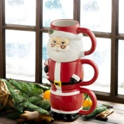 12oz. Santa Stacking Mug Set -Northlight Sale Store D657896S 3