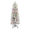 4.5ft. Pre-Lit Flocked Portland Pine Artificial Christmas Tree, Multicolored Lights