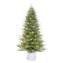 6.5ft. Pre-Lit Potted Pine Artificial Christmas Tree