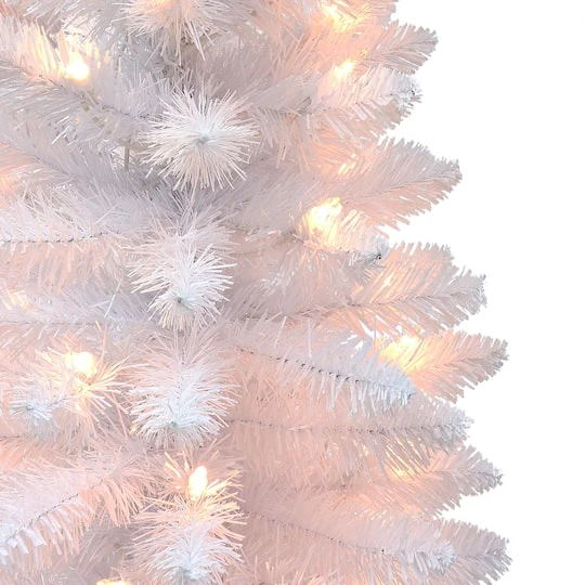 3ft. Pre-Lit White Artificial Christmas Tree In Burlap Base, Clear Lights 4 3ft. Pre-Lit White Artificial Christmas Tree In Burlap Base, Clear Lights - Image 4