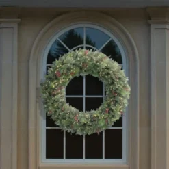 6ft. Pre-Lit LED Rocky Mountain Spruce Wreath -Northlight Sale Store D659627S 3