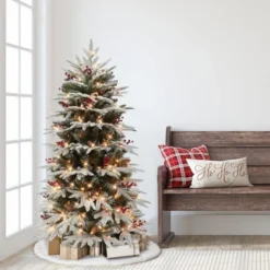 4.5ft. Pre-Lit Halifax Fir Artificial Christmas Tree, Clear Lights -Northlight Sale Store D659634S 3