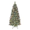 6.5ft. Pre-Lit Snowy Valley Pine Artificial Christmas Tree, Warm White LED Lights