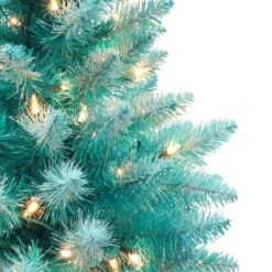 3ft. Pre-Lit Fashion Teal Artificial Christmas Tree In Burlap Base, Clear Lights -Northlight Sale Store D659664S 2