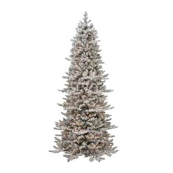 6.5ft. Pre-Lit Flocked Royal Majestic Douglas Fir Artificial Christmas Tree, Clear Lights