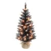 3ft. Pre-Lit Black Pine Artificial Christmas Tree, Clear Incandescent Lights