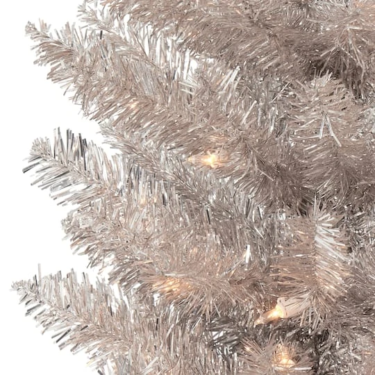 6ft. Pre-Lit Rose Gold Pine Artificial Christmas Tree, Clear Incandescent Lights 3 6ft. Pre-Lit Rose Gold Pine Artificial Christmas Tree, Clear Incandescent Lights - Image 3
