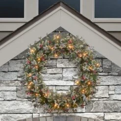 48" Pre-Lit Glittery Wreath -Northlight Sale Store D659715S 3