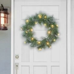 24" Pre-Lit LED Glittery Wreath -Northlight Sale Store D659729S 3